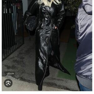 Retrofete Women's Black Leather Trench Coat